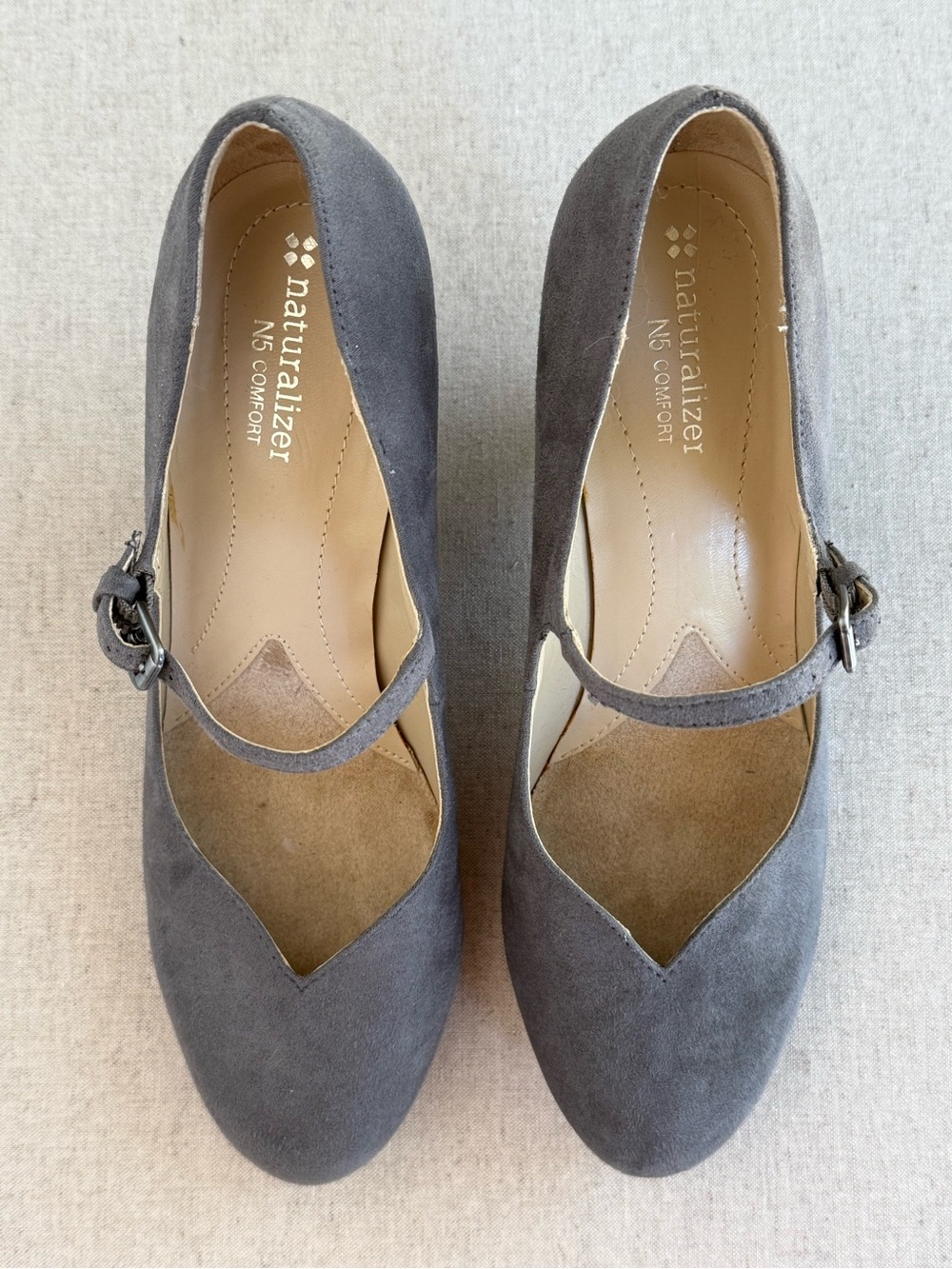 Naturalizer N5 Comfort Gray Mary Jane Platform Pumps Heels Size 8M - Picture 2 of 8